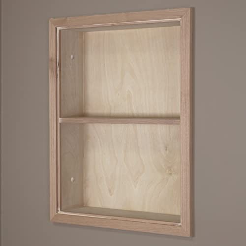 14x18 Sloane Recessed Wall Niche Medicine Cabinet Replacement, In the Wall Bathroom Cabinet Insert Shelf/Shelves, Made in North America, REAL WOOD, NO MDF, Unfinished Plain Back by Fox Hollow Furnishings - Image 2