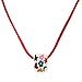 gatha Ruiz de la Prada Reversible Sterling Silver Multi Color Enamel 16 inches red Cord Necklace. Pendant 0.64 x 0.58 inches Great for Teenagers