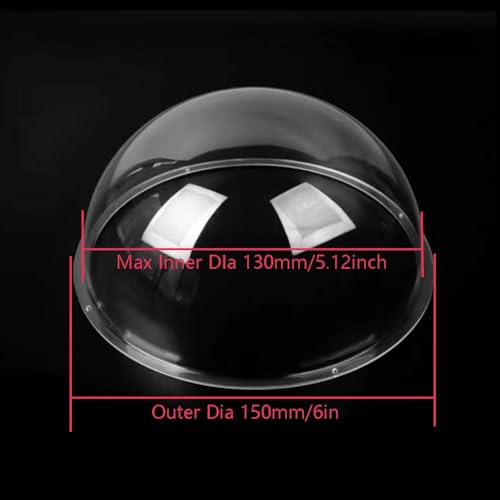 Image of LOTOWELZON 5inch Acrylic Replacement Transparent Clear Camera Dome Cover Security Camera Housing Pet Dog Fence Window Skylight Window (ID130mm*H65mm /5.12 * 2.56in)