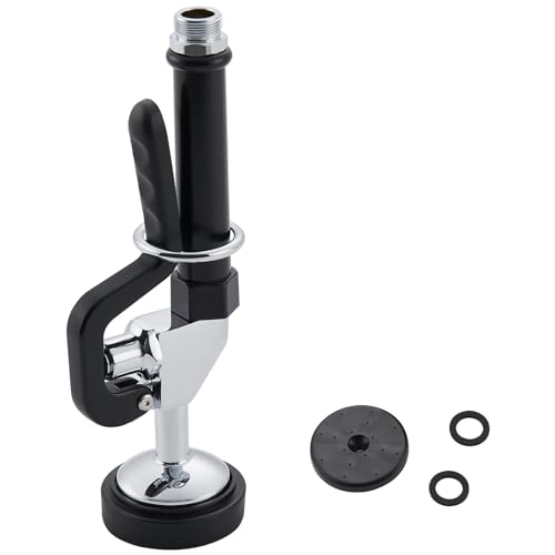 Favorpo Pre Rinse Sprayer Assembly 1.15/1.42 GPM High Pressure Pull Down Spray Head Replacement for Commercial Sink Faucets