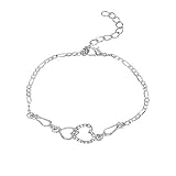 today show deals 925 Sterling Silver Bracelets for Women Adjustable Love Heart Charm Chain Bracelets Fashion Jewelry Valentine's Day Gifts for Your Lover sales today clearance women