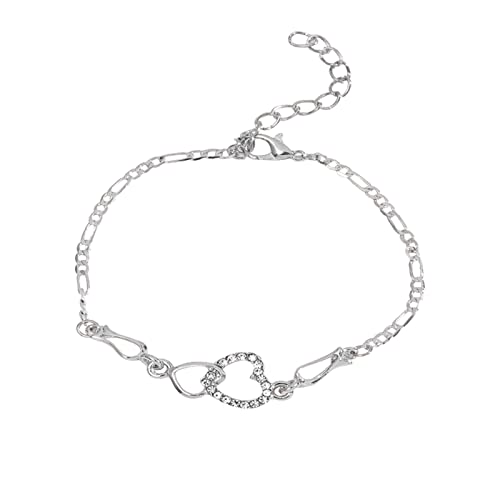 today show deals 925 Sterling Silver Bracelets for Women Adjustable Love Heart Charm Chain Bracelets Fashion Jewelry Valentine's Day Gifts for Your Lover sales today clearance women