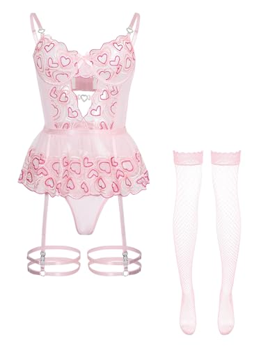 Image of Foxiny Sexy Lingerie Set 3 Piece Women Corset Bodysuit
