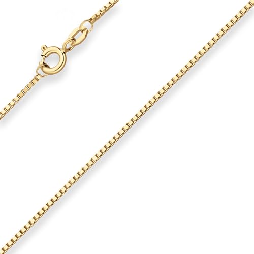 1,2mm Veneziakette Goldkette Collier Halskette aus 333 Gold Gelbgold 45cm