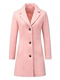 Allegra K Women's Winter Pea Coat 2025 Fall Single Breasted Long Outerwear Trench Coats X-Small Pink