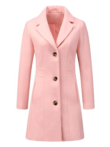 Image of Allegra K Womens Winter Elegant Pea Coat 2026 Single Breasted Long Overcoat | Notch Lapel Collar, Warm, Work Office Trench Coats,Outwear Outfit