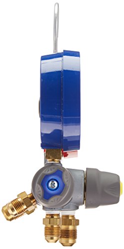 Manómetro digital de 4 válvulas Yellow Jacket Brute II modelo 46084, solo colector, 3 puertos de 3/8 pulgadas x 60 pulgadas, manómetro de líquido, escala bar/psi, para R-22 miniatura 2