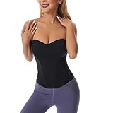 Necalisi waist trainer korsett damen schwarz Bauchweggürtel Verstellbarer mit 6 Stahlknochen Bauchweg Stark Formend Hohe Kompression shapewear XL