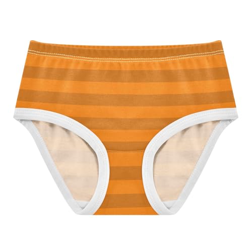 Orange Brown Stripe Toddler Girls's Underwear 2T