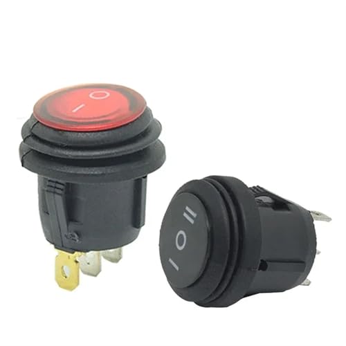 Interruptor basculante redondo SPST duradero con piloto LED de 220V para paneles estables