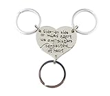Charm.L Grace 3 Piece of Sisters Keychain Set Heart Shape Puzzle Pendant