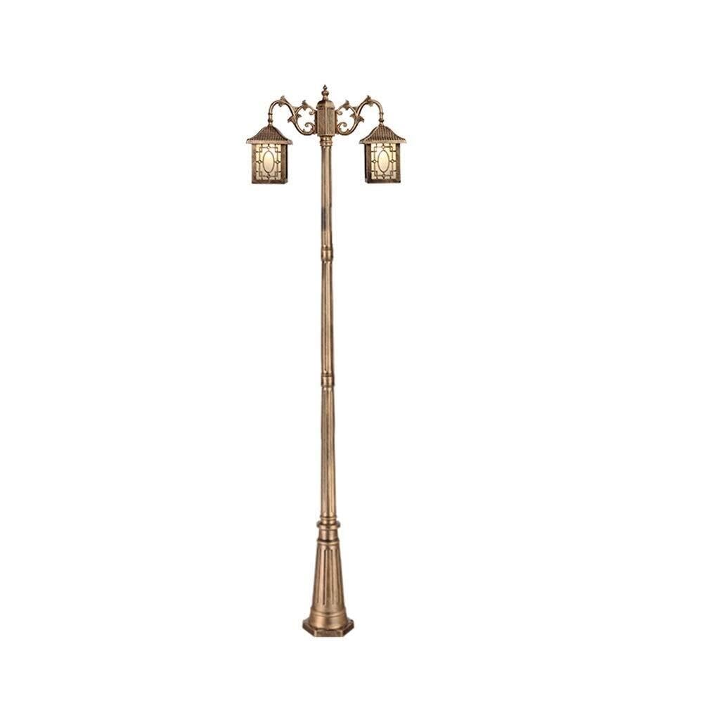 QUSYZD Lamp Post Lights Outdoor,Traditional European E27 Ip55 Waterproof High Pole Street Pillar Light Retro Outdoor Glass Lantern Metal Aluminum,
