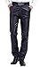 Produktbild DUOLUNJINDUN Herren Bikerjeans PU Leder Bikerhose wasserdichte Lederhose Weich und Atmungsaktiv - Schwarz Größe 34