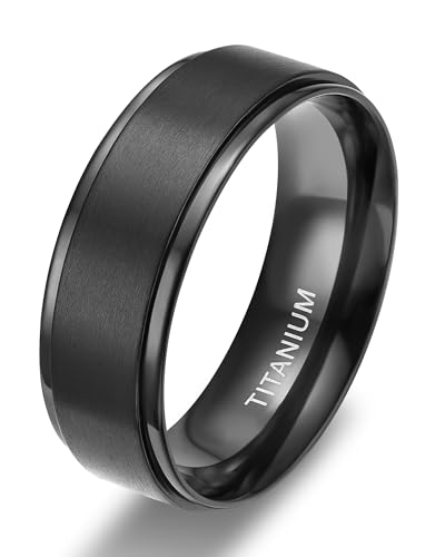 tigrade 4mm 6mm 8mm 10mm titanium rings blacksilvergold wedding band matte comfort fit for men women size 3-15