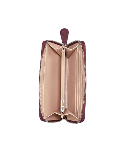 Image of Guess Oxblood Textured Zipper Viviette Medium Zip Around Wallet