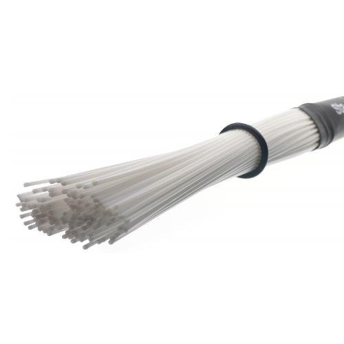 Stagg SBRU10-RN Nylon Plastic Handle Drum Brushes, Chrome, 100 Bristle - Image 3