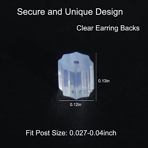 Earring Backs For Sensitive Ears, 200Pcs Silicone Clear Earring Backs For Studs Earring Hooks Hypo-Allergenic Earring Stoppers Jewelry Accessories #TOP5