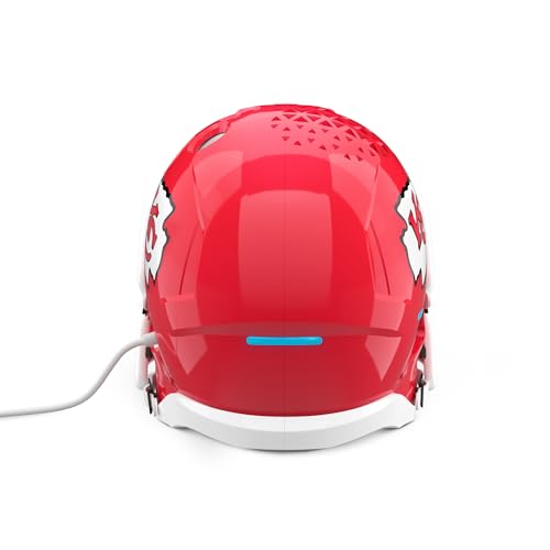 Image of NFL Echo Dot Bundle: Includes Echo Dot | Glacier White and Limited-Edition NFL Helmet Stand | Kansas City Chiefs