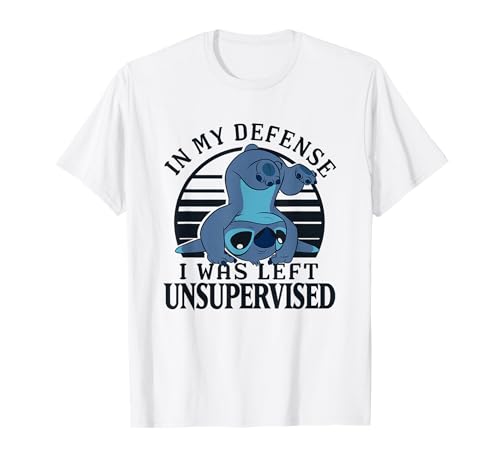 Disney Lilo & Stitch I was Left Unsupervised Retro Stripes T-Shirt - image 1