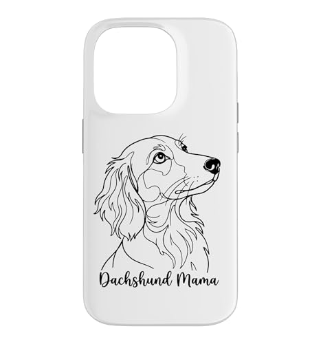 Womens Retro Vintage Line Art Long Haired Dachshund Mama �X�}�z�P�[�X iPhone 14 Pro �p