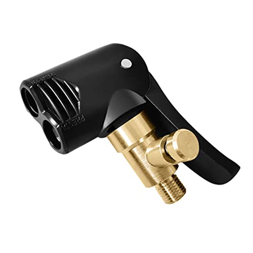 Image of Dual Head Bike Track Pump Tyre Air Pump Valve Adapter Bicycle Connector Head with Bleeder Valve, Indoor Use