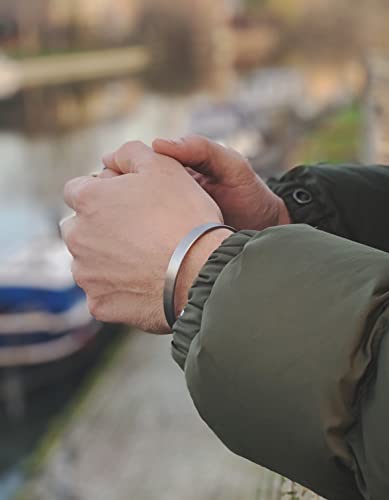 Luxar Men's Titanium Cuff Bracelet | Solid Titanium Minimalist Bracelet Designed For Men | Available In Medium And Large Sizes | Explore The World Of Luxar (Brushed Titanium | Medium) #TOP3