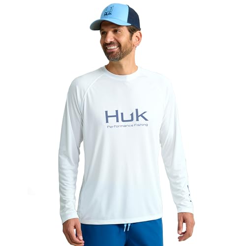HUK Mens Pursuit Vented Long Sleeve Shirt, +30 UPF Fishing Shirt