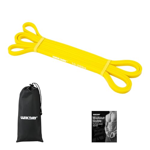 WIKDAY Resistance Bands for Working Out Exercise Bands Workout Bands Pull Up Assistance Bands for Body Stretching Training Physical Therapy Muscle Training for Men & Women Yellow (10-25 lbs)