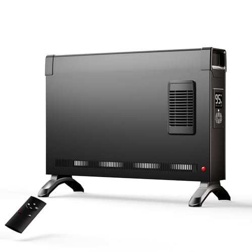 BREEZEHEAT Portable Electric Heater-1500W Convection Panel Heater with Fan &