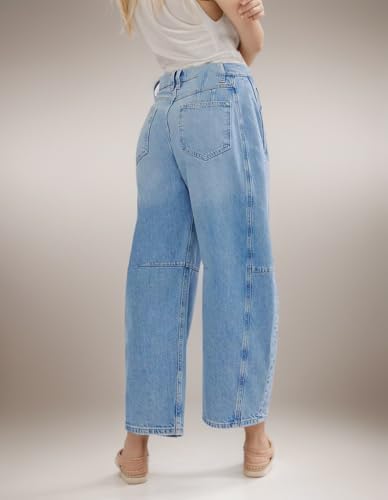 Kedera Women's Barrel Jeans Wide Leg Jeans Baggy Boyfriend Denim Pants Y2K Horseshoe Trousers School Relaxed Jeans3