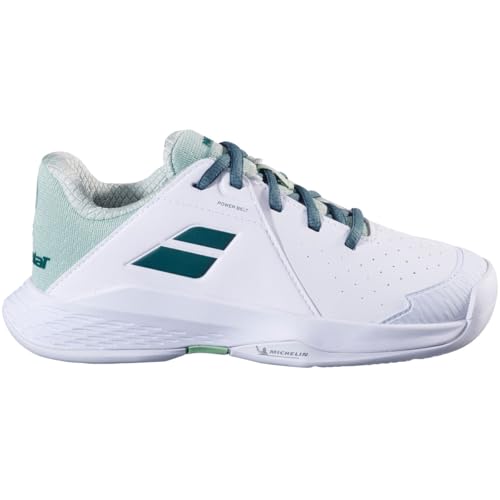 Babolat Junior Propulse 3 All Court Wimbledon Limited Edition Tennis Shoes (White/Dark Green)