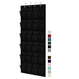 Gorilla Grip Breathable Mesh Large 24 Pocket Shoe Organizer, Holds Up to 40 Pounds, Sturdy Hooks, Space Saving, Over Door, Storage Rack Hangs on Closets for Shoes, Sneakers or Home Accessories, Black