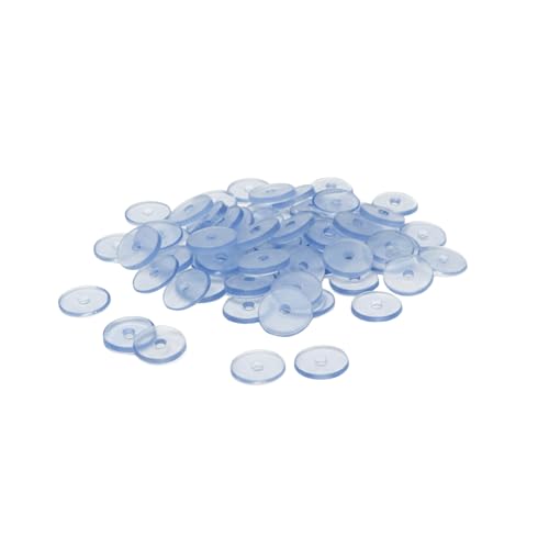 Johnson Tools Flat Clear Bluish Silicone Ear Back Stoppers/push buttons/Findings Stud Earring Plugs For Gold And Silver Earrings (200 Pieces), Small, Silicone Rubber, No Gemstone