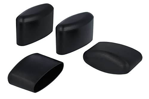 GLEITGUT 4 x Fußkappen für Ellipsenrohre 41 x 16 mm Stuhlbeinkappen...