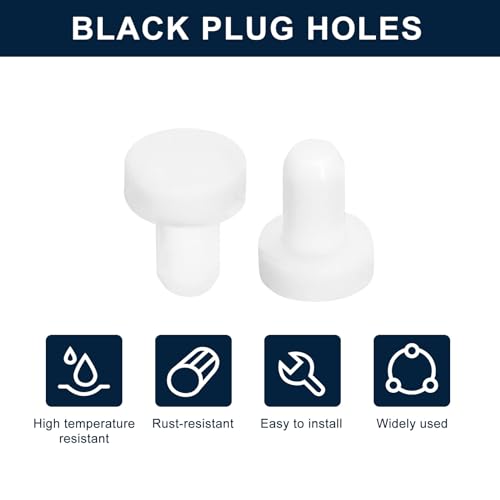 Image of uxcell 32 Pieces White Rubber Stopper, 3.5mm Plug Holes for 3-3.3mm /0.11-0.13 inch Hole
