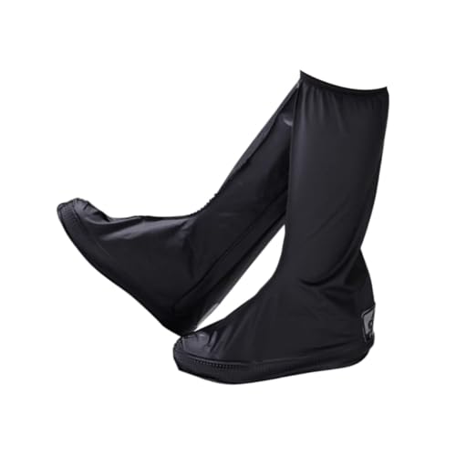 TOBBOMEY Cubrezapatos Impermeables para Hombre XL Cubiertas de Lluvia Antideslizantes de Nylon y Goma Gruesa con Cremallera y Diseño Reutilizable Protección Alta y Plegable para Calzado