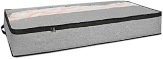 ZAGGIX - Under Bed Storage Bag | Grey Foldable Home Organizer Large Solutions for your Homes with Reinforced Handles, Double Zipper Transparent Window Multi-Purpose Clutter-free, Clear