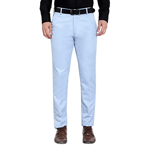 Image of The PS Men's Formal Regular Fit Cotton Blend Black, Dark Grey Combo Trouser (Pack of 2)