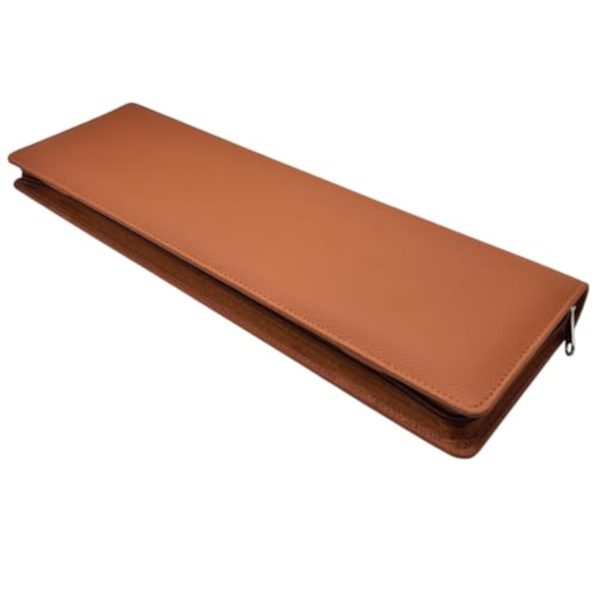 Premium PU Leather Men's Formal Tie Case with Zip Closure