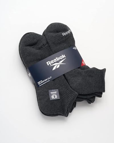 Reebok Men's Quarter Socks - 6 Pack Cushion Quarter Cut Ankle Socks for Men - Breathable Men's Athletic Socks (Size: 6-12.5)2