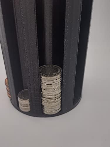 Black UK Coin Stacker, Large Size 14cm high, 8 coin slots, Coin Saver, Coin Sorter, Savings, Great For Change on Stalls and Craft Fairs