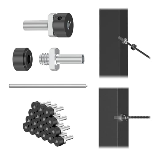 Image of 20 Pack 1 /8 inch Invisible Cable Railing Anchor Terminal, Black T316 Stainless Steel Cable Railing End Fittings, Cable Railing Kits for Metal Posts Cable Corner Post and Wall Post, MY14-B