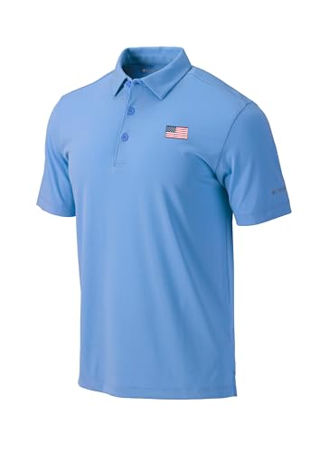 Polo de golf Omni-Wick respirant homme Columbia drapeau américain vêtement de sport anti-transpirant