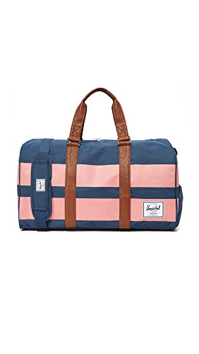 Image of Herschel Supply Co. Novel, Navy /Strawberry Ice Rugby Stripe /Tan Synthetic Leather