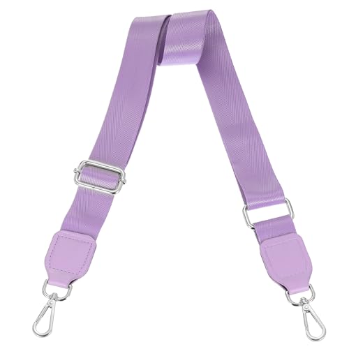 Image of uxcell Wide Shoulder Strap, 3.8cm Adjustable Purse Strap Replacement Crossbody Strap for Shoulder Bag Handbag, Light Purple, Silver Square Mouth Buckle