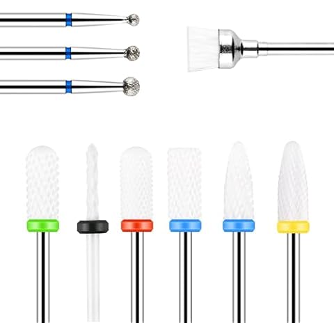 URAQT 10 pcs Ceramic Nail Drill Set Cover