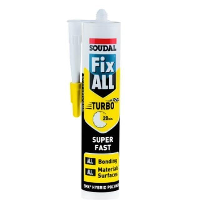 Soudal Fix All Turbo Hybrid Polymer Bond Silicone Sealant Adhesive Colours 290ml (Grey)