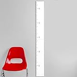 Wooden Ruler Growth Height Chart Ruler for Measurement for Kids, Boys + Girls | Modern Simple White