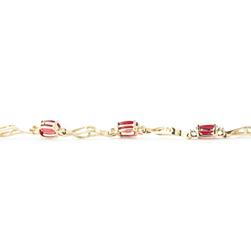 Galaxy Gold Gg 14K Solid Yellow Gold Tennis Bracelet 4.21 Ct Ruby Diamond - Size 7.5 #TOP4