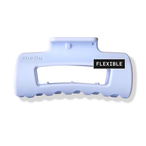 Mello Small Hair Clip - Flexible Comfort Hair Claw for Women Strong Hold for Thick & Thin Hair Styling Durable Material Matte Non-Slip Finish Made in Korea Patent Pending (Light Blue Small)